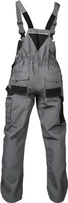 Spodnie robocze ogrodniczki basic line Stalco szare tył
