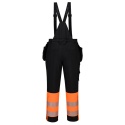 Portwest DX437 spodnie robocze ogrodniczki ostrzegawcze zimowe klasy 1 DX4 pomarańczowo-czarne