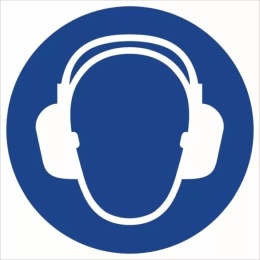 Znak GJ003 - "Nakaz stosowania ochrony słuchu"