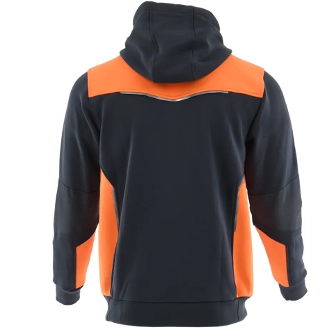 BLUZA ROBOCZA DRESOWA ROZPINANA COMFORT PLUS SARA WORKWEAR czarno-pomarańczowa tył