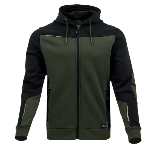 BLUZA ROBOCZA DRESOWA ROZPINANA COMFORT PLUS SARA WORKWEAR oliwkowo-czarny