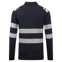 Portwest FR733 koszulka robocza polo trudnopalna z długim rękawem PW3 Modaflame Knit granatowa