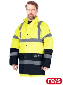 KURTKA ROBOCZA BLUE-YELLOW-J REIS ODBLASKOWA OCIEPLANA ŻÓŁTO-GRANATOWA REIS