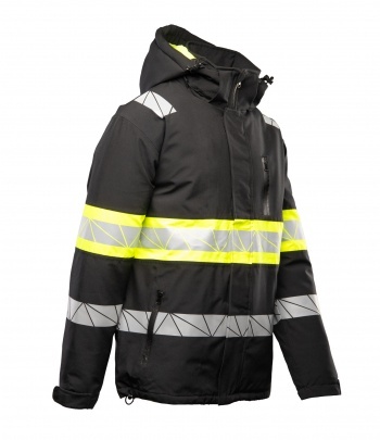 Kurtka robocza ocieplana odblaskowa seven kings eco rival czarna z odblaskami