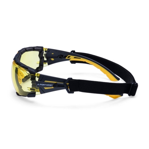 okulary robocze ochronne Tech Look Pro KN PS28 Portwest bursztynowe bok