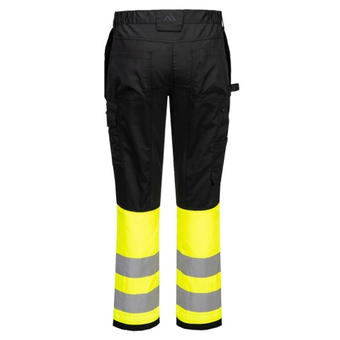 Portwest CD858 spodnie robocze do pasa ostrzegawcze WX2 Eco Hi-Vis z kaburą, klasa 1 żółto-czarne