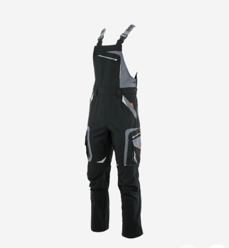 spodnie robocze ogrodniczki Dragon Sara Workwear czarno-ciemnnoszare