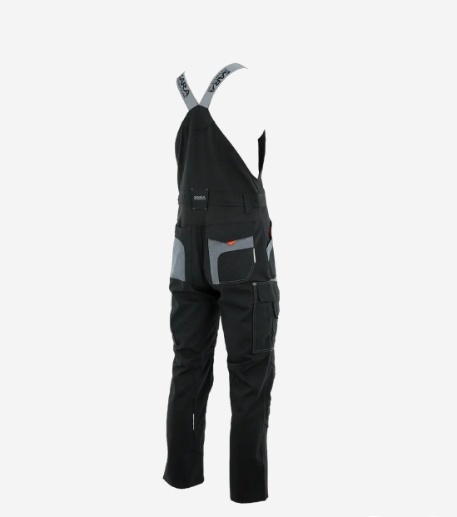 Sara Workwear Dragon spodnie robocze ogrodniczki czarno-ciemnoszare