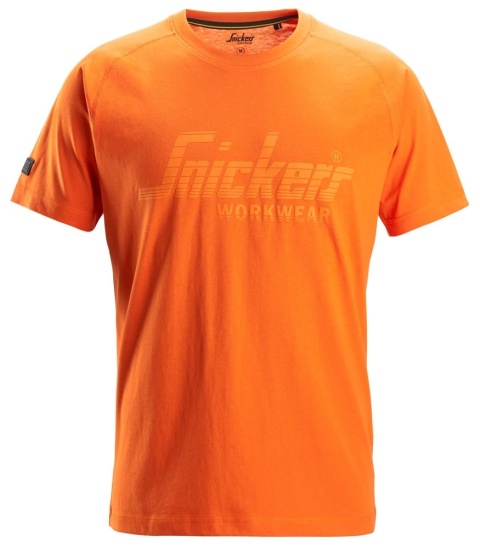 t-shirt roboczy logo 2590 Snickers Workwear pomarańczowy
