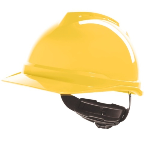 HEŁM OCHRONNY V-GARD 500 MAS Z WIĘŹBĄ FAS-TRAC BEZ WENTYLACJI 6 KOLORÓW ŻÓŁTY