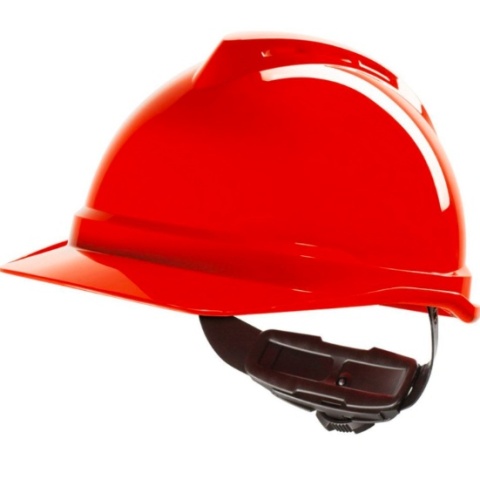 HEŁM OCHRONNY V-GARD 500 MAS Z WIĘŹBĄ FAS-TRAC BEZ WENTYLACJI 6 KOLORÓW CZERWONY