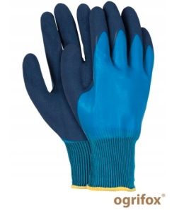 Ogrifox OX-DEEPON rękawice robocze powlekane lateksem budowlane wodoodporne