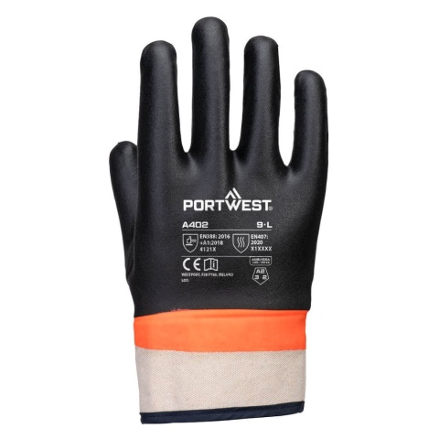 Portwest A402 rękawice robocze podwójnie powlekane PCV Grip PVC Sandy Double Dipped