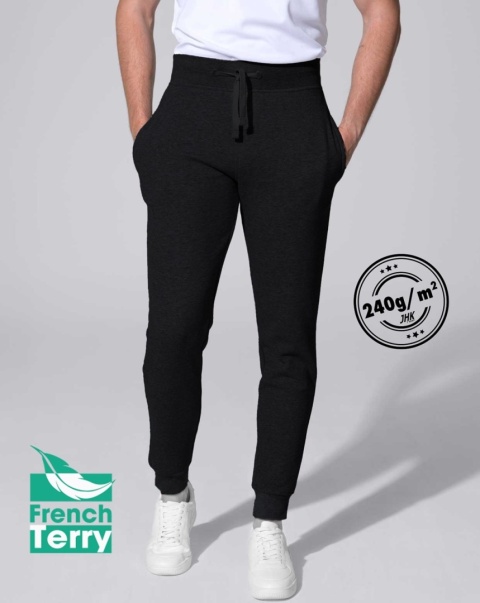 spodnie robocze dresowe do pasa sw pants cuff french terry 240 bk