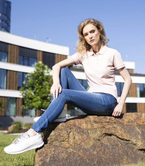 damskie spodnie do pasa outdoorowe Ardon H2449 JASVENA JEANS niebieskie