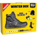 Winter box z trzewikami roboczymi, czapką roboczą, rękawicami roboczymi i skarpetkaim roboczymi
