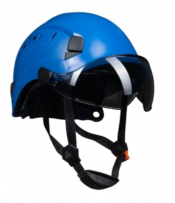 Polstar Neo kask ochronny z okularami ochronnymi niebieski