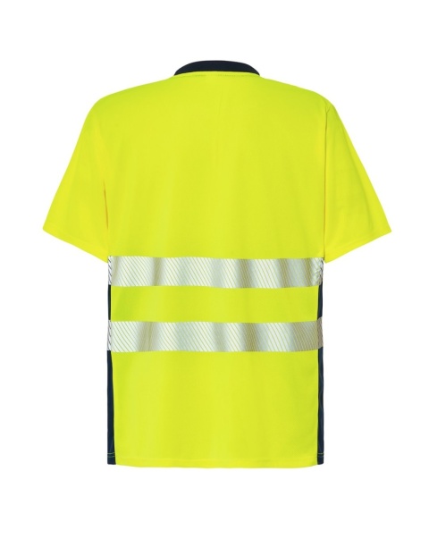 JHK HV01U00 T-shirt roboczy z odblaskowymi taśmami  żółto-granatowy