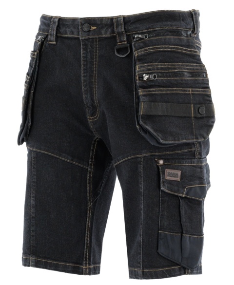 spodnie robocze do pasa krótkie monterskie COYOTE JEANS Sara Workwear Tytanowa czerń + Czarny