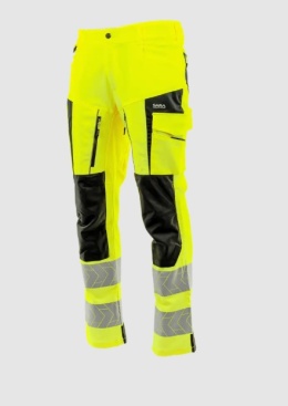 spodnie robocze do pasa odblaskowe DROGOWIEC COMFORT Sara Workwear Żółty odblaskowy + Czarny