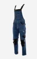 spodnie robocze ogrodniczki RODEO JEANS Sara Workwear Denim + Czarny