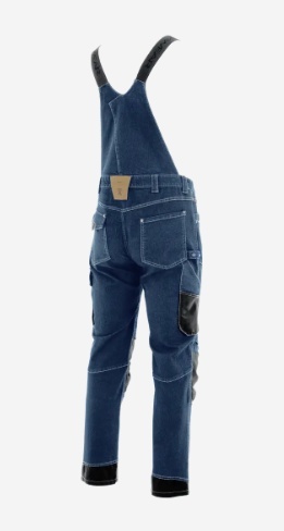 Sara Workwear RODEO JEANS spodnie robocze ogrodniczki Denim + Czarny