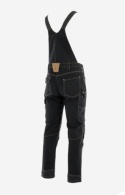 Sara Workwear RODEO JEANS spodnie robocze ogrodniczki Tytanowa czerń + Czarny