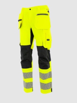 spodnie robocze do pasa monterskie odblaskowe MONTER HI-VIS Sara Workwear Żółty odblaskowy + Czarny
