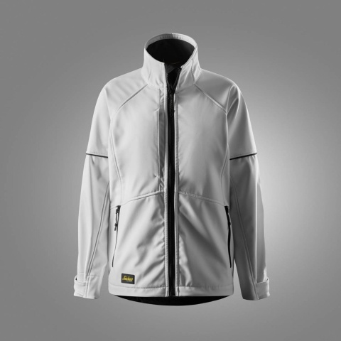 kurtka robocza softshell damska AllroundWork 1257 Snickers Workwear biało-czarna