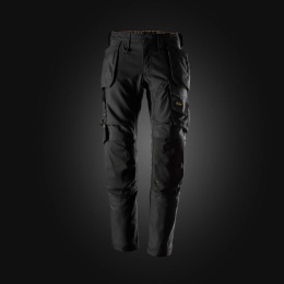 spodnie robocze do pasa Canvas stretch z workami kieszeniowymi AllroundWork 6244 Snickers Workwear czarne