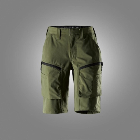 spodnie robocze do pasa krótkie damskie stretch ServiceWork 6174 Snickers Workwear khaki
