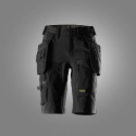 spodnie robocze do pasa krótkie damskie stretch z workami kieszeniowymi AllroundWork 6117 Snickers Workwear czarne