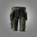 spodnie robocze do pasa krótkie damskie stretch z workami kieszeniowymi AllroundWork 6117 Snickers Workwear khaki-czarne