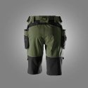 Snickers Workwear 6117 krótkie spodenki damskie stretch z workami kieszeniowymi AllroundWork khaki-czarne