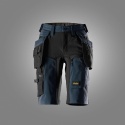 spodnie robocze do pasa krótkie damskie stretch z workami kieszeniowymi AllroundWork 6117 Snickers Workwear granatowo-czarne