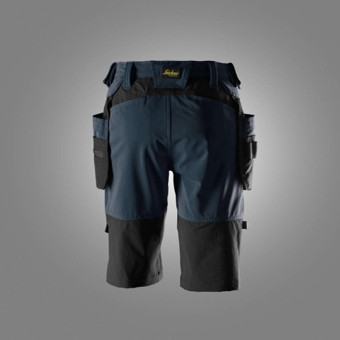 Snickers Workwear 6117 krótkie spodenki damskie stretch z workami kieszeniowymi AllroundWork granatowo-czarne