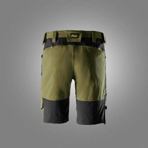 Snickers Workwear 6119 spodnie robocze do pasa krótkie stretch AllroundWork khaki-czarne