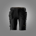 spodnie robocze do pasa krótkie stretch z workami kieszeniowymi AllroundWork 6118 Snickers Workwear czarne
