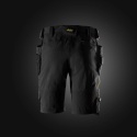 Snickers Workwear 6118 spodnie robocze do pasa krótkie stretch z workami kieszeniowymi AllroundWork czarne