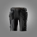 spodnie robocze do pasa krótkie stretch z workami kieszeniowymi AllroundWork 6118 Snickers Workwear szaro-czarne