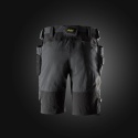 Snickers Workwear 6118 spodnie robocze do pasa krótkie stretch z workami kieszeniowymi AllroundWork szaro-czarne