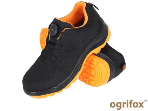 Buty robocze ochronne SB Fly-Rol Ogrifox półbuty robocze ze stalowym podnoskiem ochronnym czarno-pomarańczowe