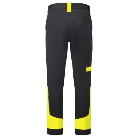 Portwest CD131 lekkie spodnie robocze do pasa bawełniane WX1 czarno-żółte