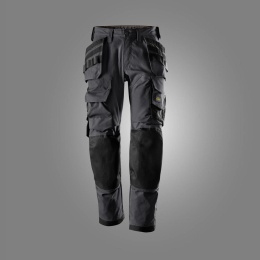 spodnie robocze do pasa do prac podłogowych z workami kieszeniowymi AllroundWork 6223 Snickers Workwear szaro-czarne