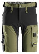 spodnie robocze do pasa krótkie stretch AllroundWork 6173 Snickers Workwear khaki-czarne