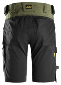 Snickers Workwear 6173 spodnie robocze do pasa krótkie stretch AllroundWork khaki-czarne