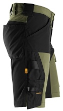 krótkie spodenki robocze stretch AllroundWork Snickers Workwear 6173 khaki-czarne