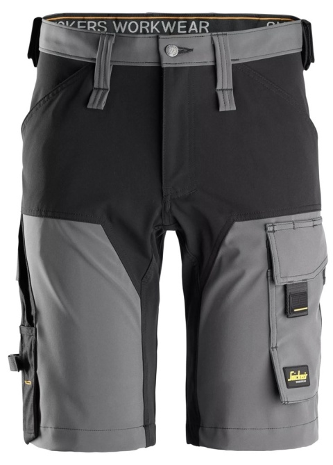 spodnie robocze do pasa krótkie stretch AllroundWork 6173 Snickers Workwear szaro-czarne