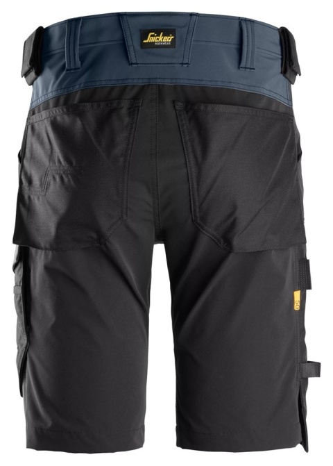 Snickers Workwear 6173 spodnie robocze do pasa krótkie stretch AllroundWork granatowo-czarne