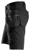 krótkie spodenki robocze stretch z workami kieszeniowymi Snickers Workwear AllroundWork 6175 czarne